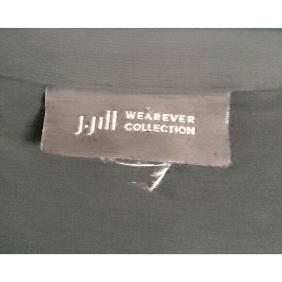 J. Jill 2X Wearever Collection Black Floral Top Tunic  Square Neck‎ Stretch - Picture 6 of 7